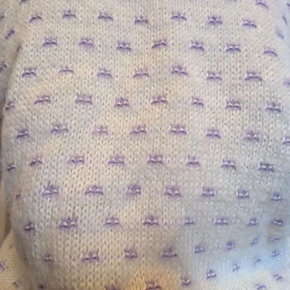 Vintage 1970s Excitation Knit Sweater Mock Neck Fuzzy Coquette Size S - Picture 6 of 7